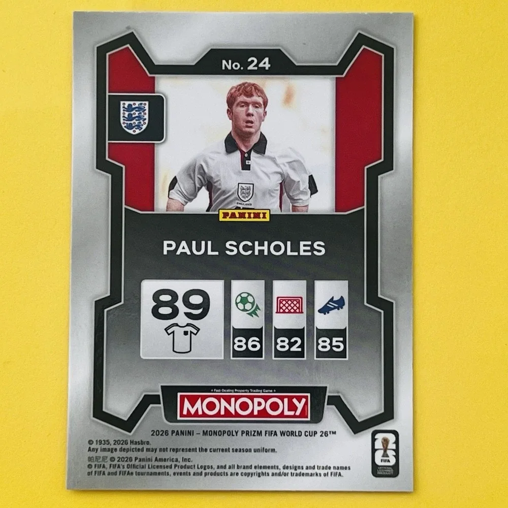 2026 Panini Prizm Monopoly FIFA World‎ Cup Paul Scholes Silver Prizm England #24